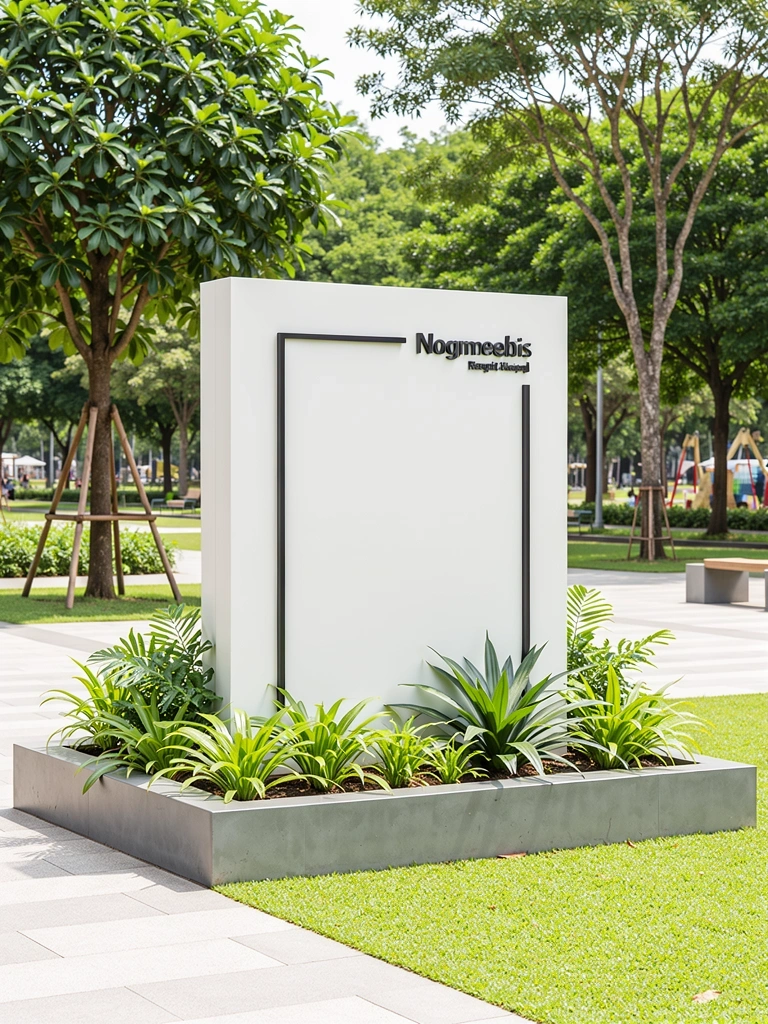 Minimalist outdoor brand placement